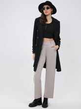 Ladies Solid Collar Full Sleeve Coat