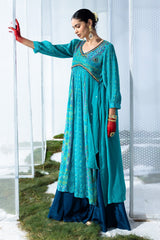 Sabhyata Ladies Western Kurti 2Pcs Set 249Anc1025 Green