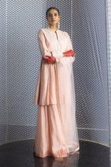 Sabhyata Ladies Western Kurti 3Pcs Set 249Rrd443 Peach