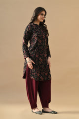 Winter Black Ethnic Motifs Woven Co-Ord Set