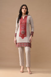 Winter Beige Printed Woven Co-Ord Set