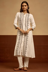 Sabhyata Ladies Western Kurti 2Pcs Set 251Ad594B White