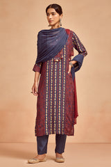 Sabhyata Ladies Western Kurti 3Pcs Set 251Rj2503 Blue