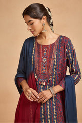 Sabhyata Ladies Western Kurti 3Pcs Set 251Rj2503 Blue