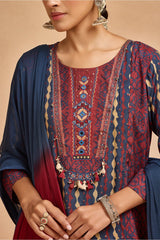 Sabhyata Ladies Western Kurti 3Pcs Set 251Rj2503 Blue