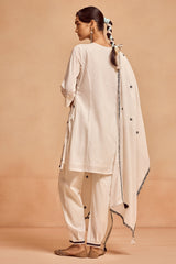 Sabhyata Ladies Western Kurti 3Pcs Set 251Vls7046 White