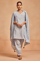 Sabhyata Ladies Western Kurti 3Pcs Set 251Vls7078 Blue