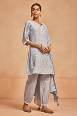 Sabhyata Ladies Western Kurti 3Pcs Set 251Vls7078 Blue