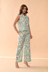 Sabhyata Ladies Western Kurti 2Pcs Set 252Aex02 Green