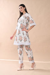 Sabhyata Ladies Western Kurti 2Pcs Set 252Aex20 White