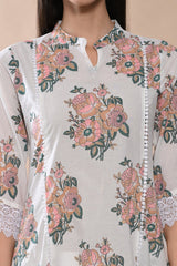 Sabhyata Ladies Western Kurti 2Pcs Set 252Aex20 White