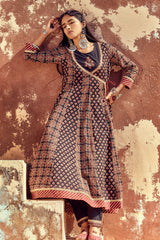 Sabhyata Ladies Western Kurti 3Pcs Set 252Ah1267 Black