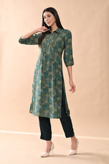Sabhyata Ladies Western Kurti 2Pcs Set 252Eof2503 Green