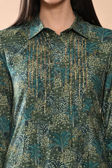 Sabhyata Ladies Western Kurti 2Pcs Set 252Eof2503 Green