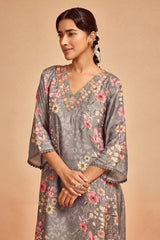 Sabhyata Ladies Western Kurti 2Pcs Set 252Kknx2503 Gray