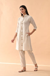 Sabhyata Ladies Western Kurti 2Pcs Set 252Nc2505 White