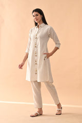 Sabhyata Ladies Western Kurti 2Pcs Set 252Nc2505 White