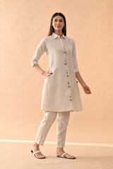 Sabhyata Ladies Western Kurti 2Pcs Set 252Nc2505 White
