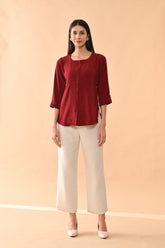 Sabhyata Ladies Western Kurti 1Pcs 252Psk2507 Maroon