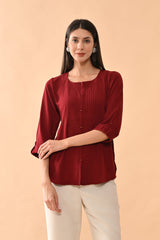 Sabhyata Ladies Western Kurti 1Pcs 252Psk2507 Maroon