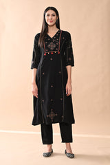 Sabhyata Ladies Western Kurti 2Pcs Set 252Saf1430 Black