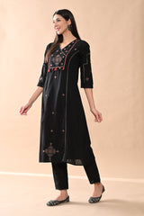 Sabhyata Ladies Western Kurti 2Pcs Set 252Saf1430 Black