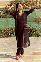 Sabhyata Ladies Western Kurti 2Pcs Set 252Saf78 Black