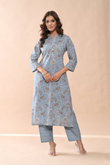 Sabhyata Ladies Western Kurti 3Pcs Set 252Sep2520 Blue