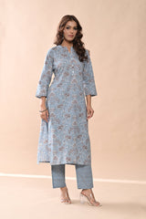 Sabhyata Ladies Western Kurti 3Pcs Set 252Sep2520 Blue
