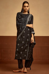 Sabhyata Ladies Western Kurti 3Pcs Set 252Si2501 Black