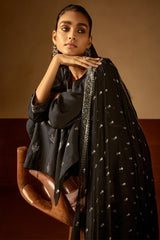 Sabhyata Ladies Western Kurti 3Pcs Set 252Si2501 Black