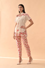 Sabhyata Ladies Western Kurti 3Pcs Set 253Aa2501 Cream