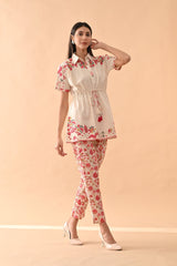 Sabhyata Ladies Western Kurti 3Pcs Set 253Aa2501 Cream