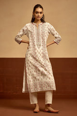 Sabhyata Ladies Western Kurti 3Pcs Set 253Ad554 Cream