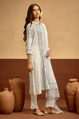 Sabhyata Ladies Western Kurti 3Pcs Set 253Ad592 White