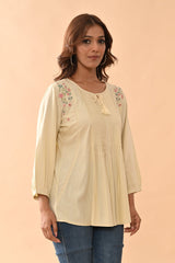Sabhyata Ladies Western Kurti 1Pcs 253Bsk1435B Cream