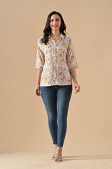 Sabhyata Ladies Western Kurti 1Pcs 253Bsk1449A White