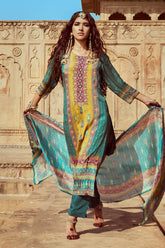 Sabhyata Ladies Western Kurti 3Pcs Set 253Kf2503 Green