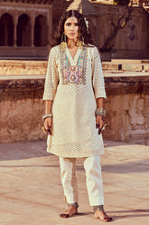 Sabhyata Ladies Western Kurti 3Pcs Set 253Kk2503 Cream