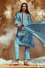 Sabhyata Ladies Western Kurti 3Pcs Set 253Kk2504 Blue