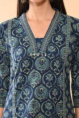 Sabhyata Ladies Western Kurti 3Pcs Set 253Lxd312 Blue