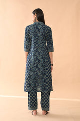 Sabhyata Ladies Western Kurti 3Pcs Set 253Lxd312 Blue