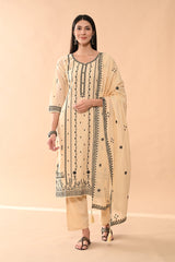 Sabhyata Ladies Western Kurti 3Pcs Set 253Nkc889 Beige