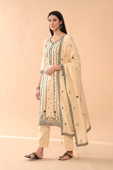 Sabhyata Ladies Western Kurti 3Pcs Set 253Nkc889 Beige