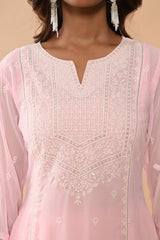 Sabhyata Ladies Western Kurti 3Pcs Set 253Sr889A Pink