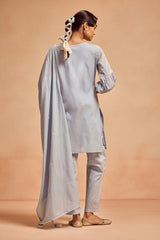 Sabhyata Ladies Western Kurti 3Pcs Set 253Vls6855 Blue