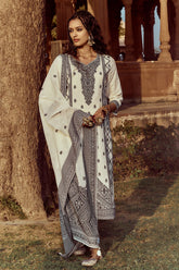 Sabhyata Ladies Western Kurti 3Pcs Set 253Vls7209 Cream