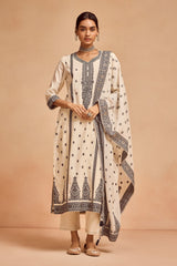 Sabhyata Ladies Western Kurti 3Pcs Set 253Vls7210 Cream