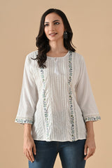 Sabhyata Ladies Western Kurti 1Pcs 254Bsk1450A White