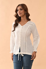 Sabhyata Ladies Western Kurti 1Pcs 254Bsk1452A White